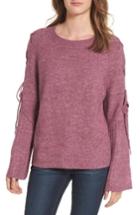 Women's Bp. Lace Up Shoulder Sweater, Size - Purple
