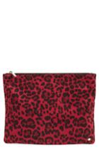 Mali + Lili Molly Leopard Print Vegan Leather Clutch - Red