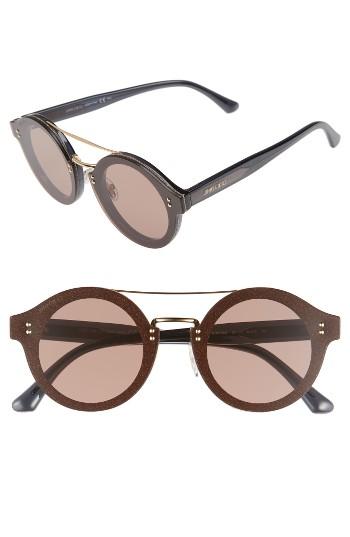 Women's Jimmy Choo Monties 64mm Round Sunglasses - Dark Grey/ Glitter/ Gold