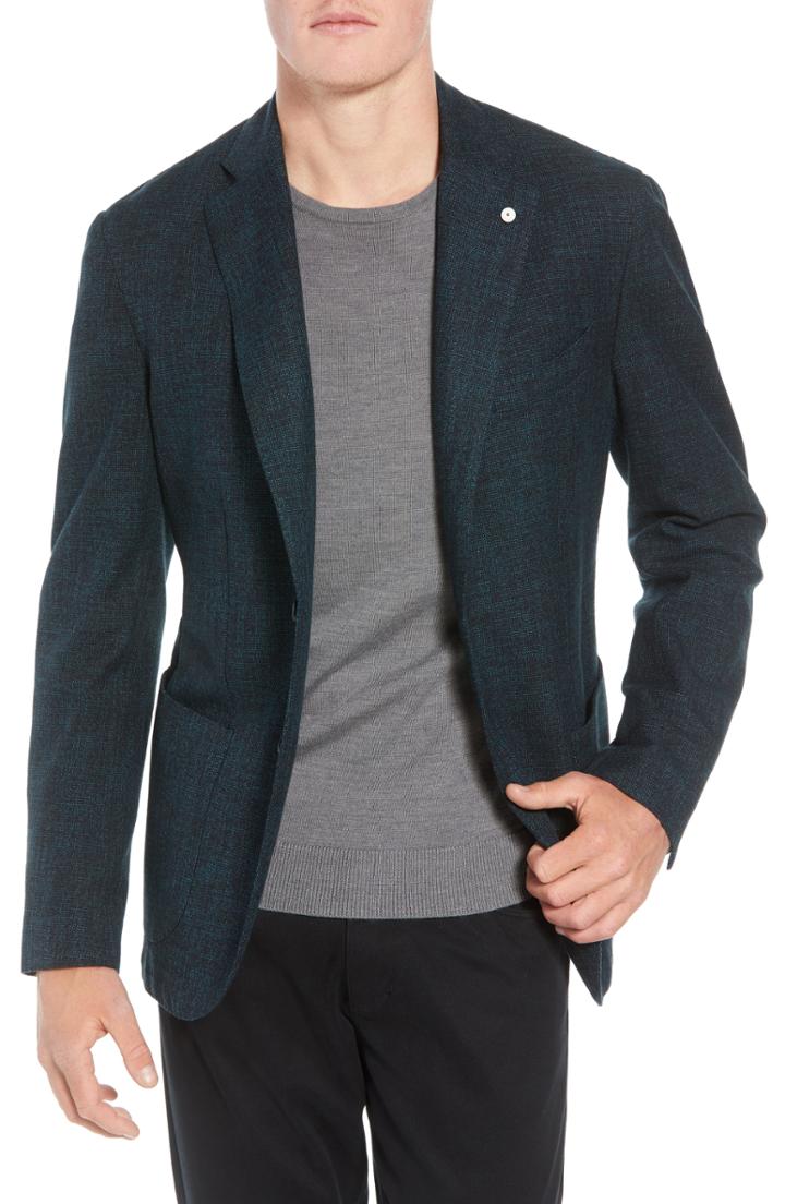 Men's L.b.m 1911 Classic Fit Cotton & Wool Sport Coat R - Green
