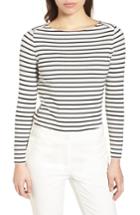 Women's Anne Klein New York Stripe Boatneck Top, Size - White