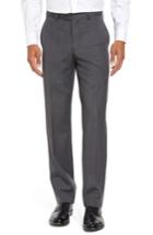 Men's Nordstrom Flat Front Check Wool Trousers - Grey