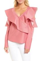 Women's Chelsea28 Cutout Ruffle Top, Size - Red