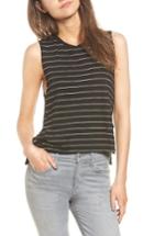 Women's Michelle By Comune Livingston Stripe Muscle Tee - Black