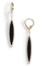 Women's Nadri Noir Black Onyx Bar Drop Earrings