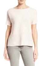 Women's Eileen Fisher Organic Linen & Cotton Boxy Sweater, Size - Coral
