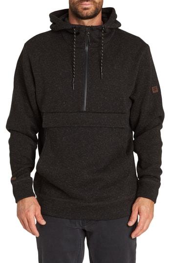 Men's Billabong Boundary Half Zip Pullover Hoodie - Black