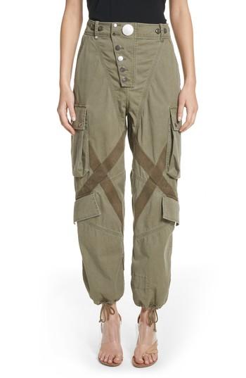 Women's Alexander Wang Tie Cuff Army Trousers - Green