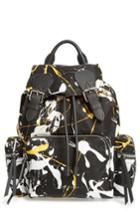 Burberry Medium Rucksack Splash Print Nylon Backpack - Black