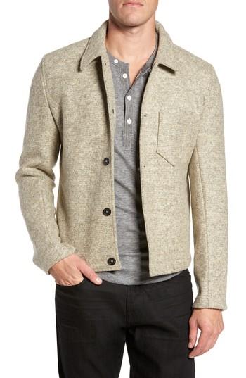 Men's Billy Reid Gunner Wool Blend Jacket, Size - Beige