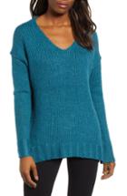 Women's Caslon Chunky V-neck Pullover, Size - Blue