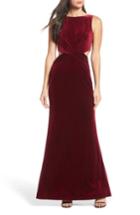 Women's Lulus Reach Out Velvet Maxi Dress - Red