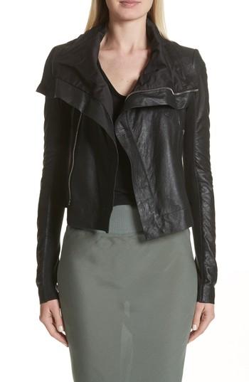 Women's Rick Owens Classic Leather Biker Jacket Us / 40 It - Black
