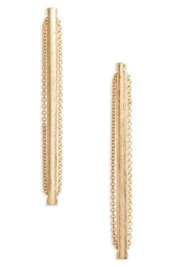 Women's All Blues Flagpole Brushed Vermeil Statement Earrings