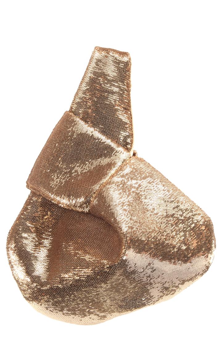 Nina Fortune Cookie Embellished Pouch - Metallic