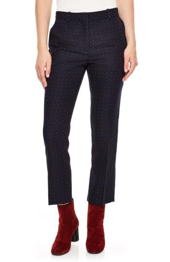 Women's Sandro Polka Dot Crop Pants - Blue