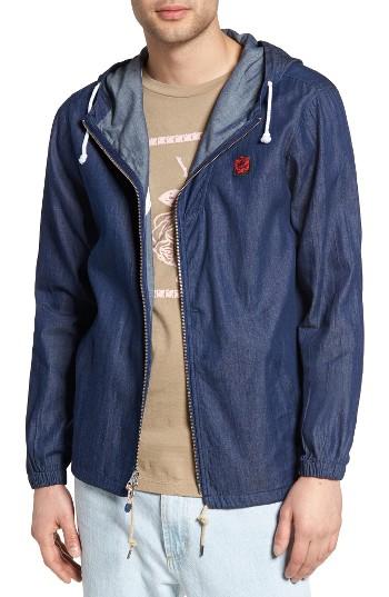 Men's Altru Flower District Hooded Zip Denim Jacket - Blue