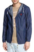 Men's Altru Flower District Hooded Zip Denim Jacket - Blue