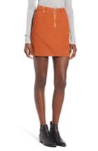 Women's Topshop Cord Miniskirt Us (fits Like 0) - Brown