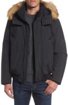 Men's Marc New York Insulated Bomber Jacket With Faux Fur Trim, Size - Black