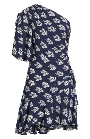 Women's A.l.c. Misha Print One-shoulder Silk Dress