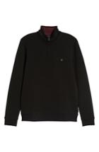Men's Ted Baker London Peper Trim Fit Half Zip Pullover (l) - Black