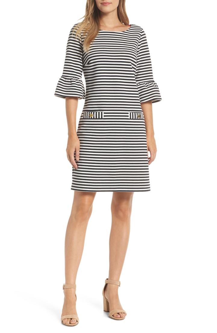 Women's Lilly Pulitzer Alden Stripe Shift Dress - Black