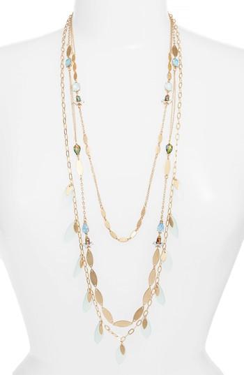 Women's Halogen Layered Jewel & Petal Necklace