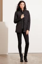 Women's Lauren Ralph Lauren Diamond Quilted Jacket With Faux Leather Trim - Black