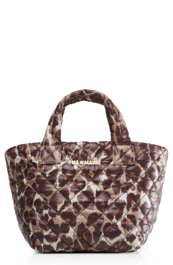Mz Wallace Micro Metro Print Nylon Tote - Brown