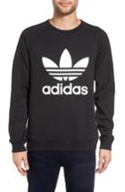 Men's Adidas Originals Slim Fit Trefoil Logo Crewneck Sweatshirt, Size - Black