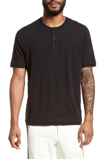 Men's Vince Layered Henley T-shirt - Black