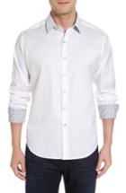 Men's Robert Graham Haystack Regular Fit Jacquard Sport Shirt - White