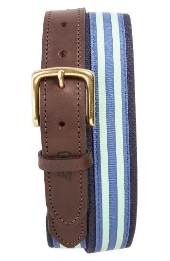 Men's Vineyard Vines Edgartown Stripe Belt - Sour Apple