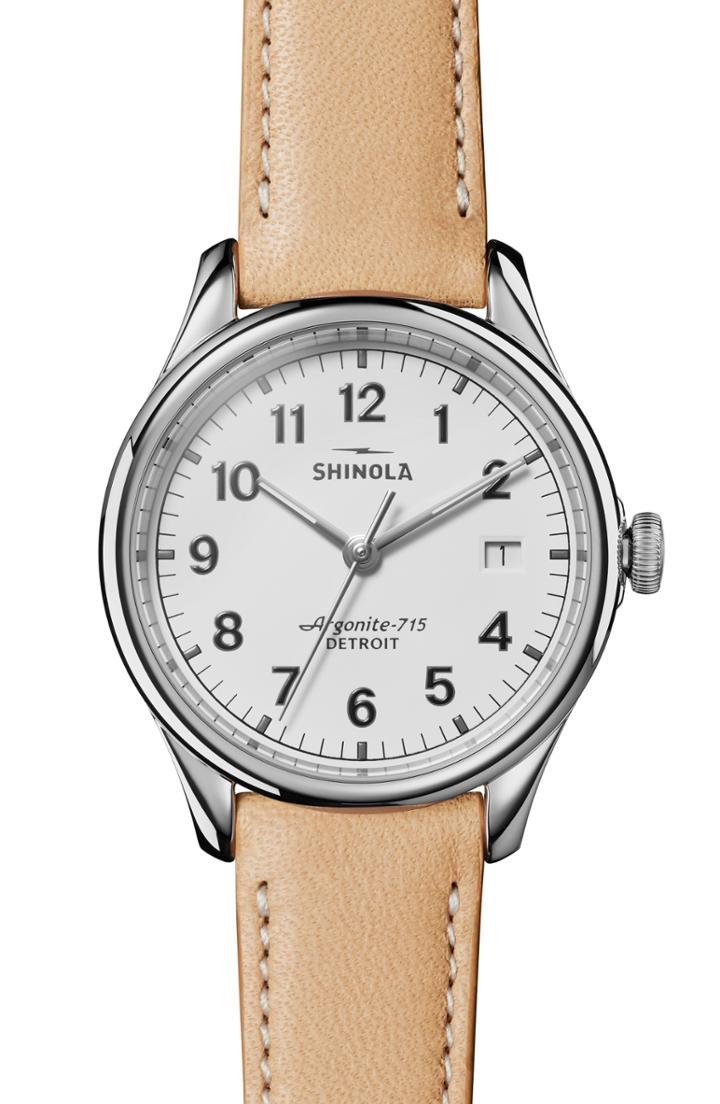 Women's Shinola The Vinton Leather Strap Watch, 38mm