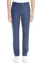 Men's Canali Flat Front Flannel Wool Five-pocket Trousers R Eu - Blue
