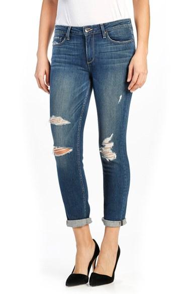 Women's Paige Anabelle Crop Slim Boyfriend Jeans - Blue