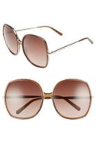 Women's Chloe 62mm Oversized Gradient Lens Square Sunglasses - Brown