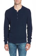 Men's Nordstrom Men's Shop Merino Wool Blend Thermal Henley - Blue