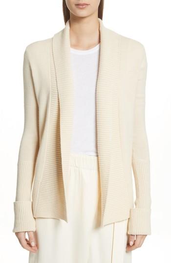 Women's Vince Wide Collar Cashmere Cardigan - Beige