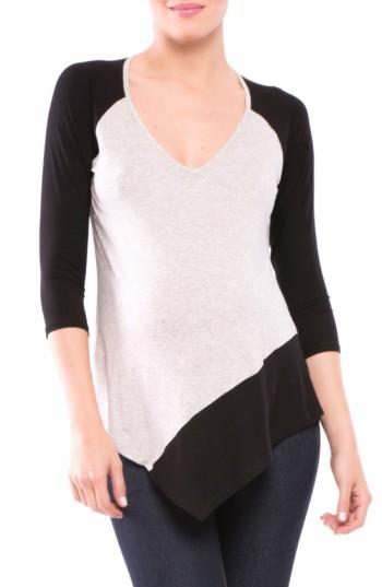 Women's Olian Margarette Maternity Tee - Grey