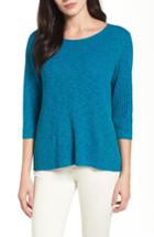 Women's Eileen Fisher Ribbed Organic Linen & Cotton Sweater - Blue/green