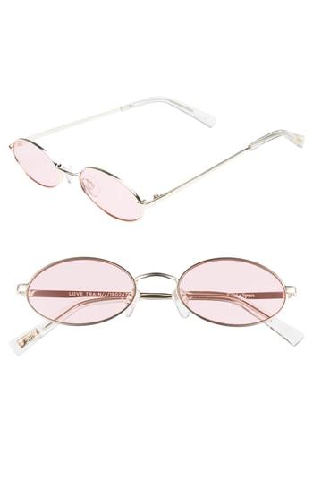 Women's Le Specs Love Train 51mm Oval Sunglasses - Gold