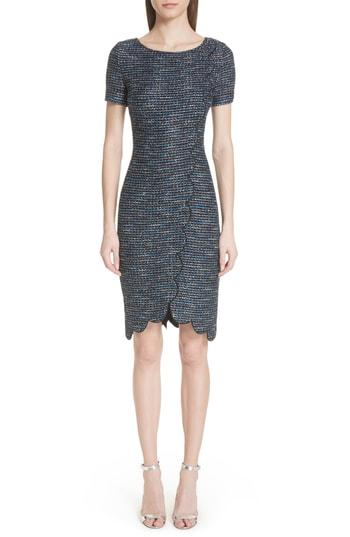 Women's St. John Collection Twinkle Texture Knit Dress - Blue