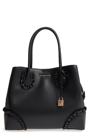 Michael Kors Mercer Gallery Leather Satchel - Black