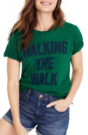 Women's J.crew Walking The Walk Tee, Size - Green