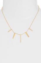 Women's Cz By Kenneth Jay Lane Pave Spike Cubic Zirconia Frontal Necklace