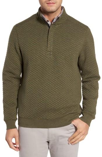 Men's Tommy Bahama Quiltessential Standard Fit Quarter Zip Pullover, Size - Blue