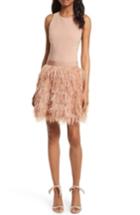 Women's Alice + Olivia Philomena Feather Dress - Beige