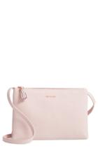 Ted Baker London Double Zip Leather Crossbody Bag - Pink